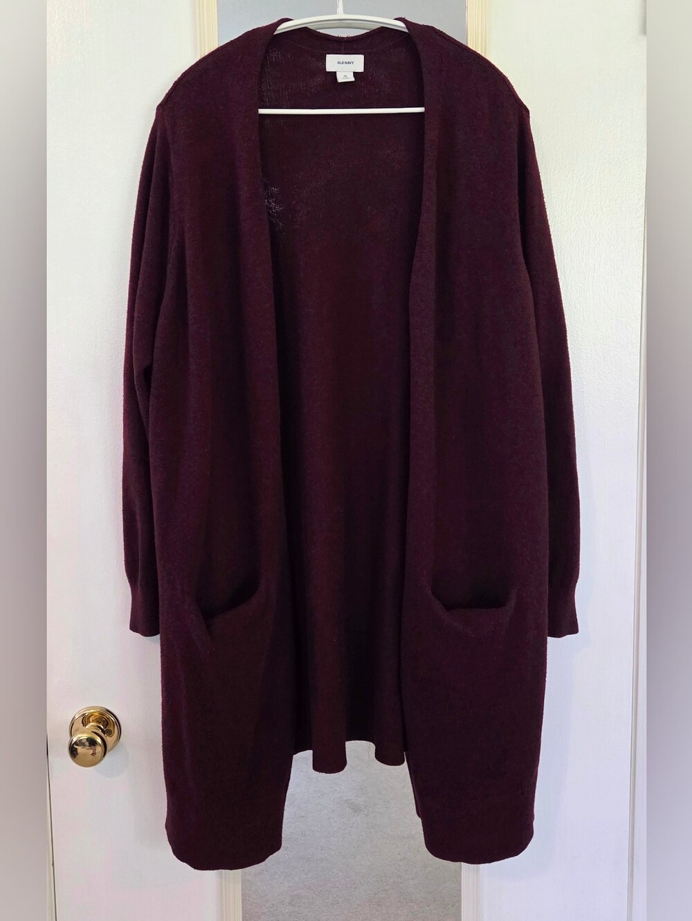 Old Navy Women’s 3X Burgundy Long Open Front Cardigan Sweater